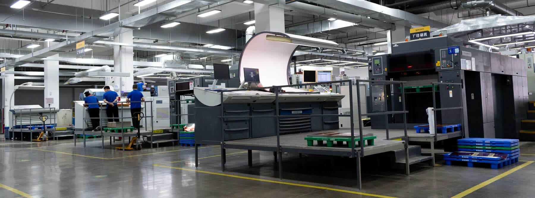A Huamei press floor — one of four factories