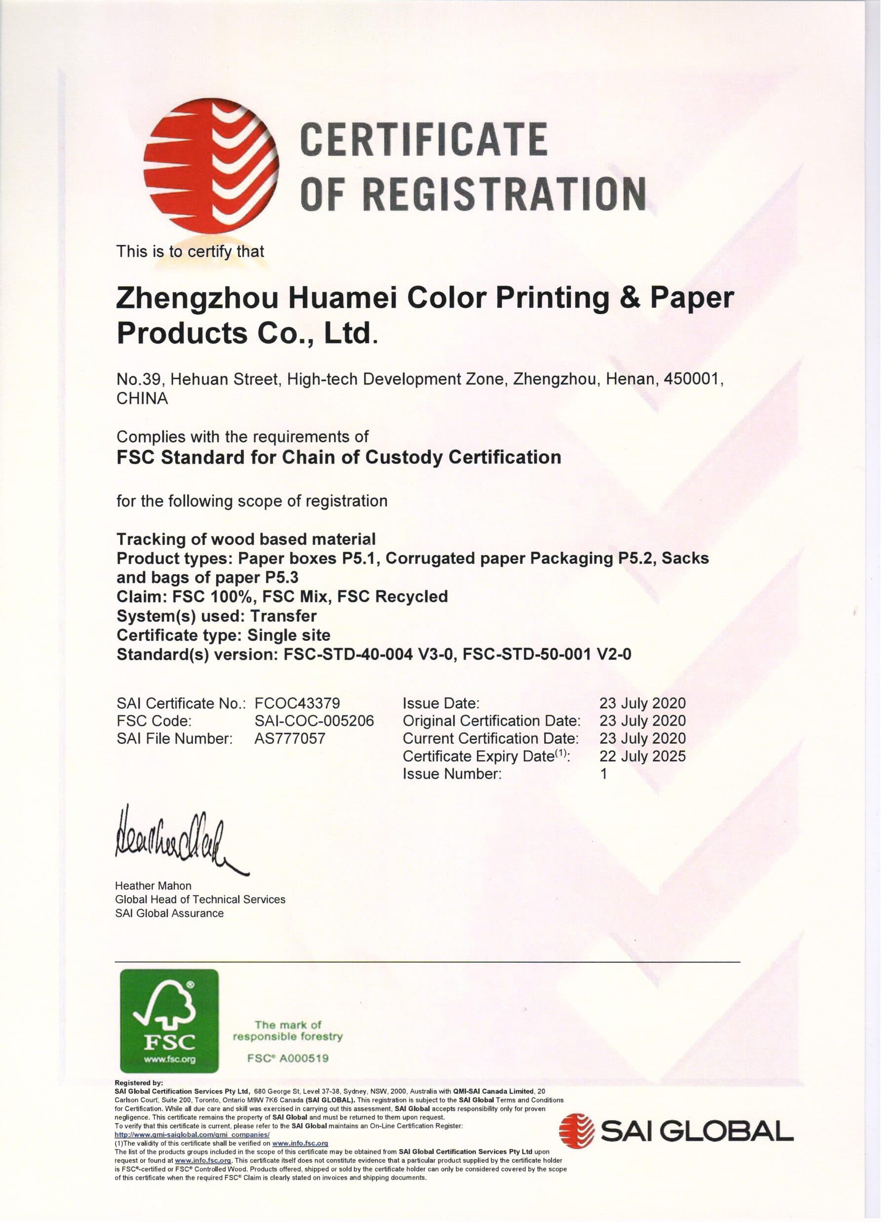 FSC Chain-of-Custody — Forest Stewardship Council
