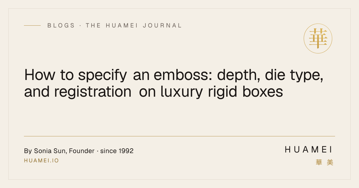 How to specify an emboss: depth, die type, and registration on luxury ...